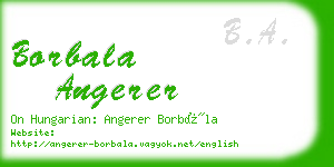 borbala angerer business card